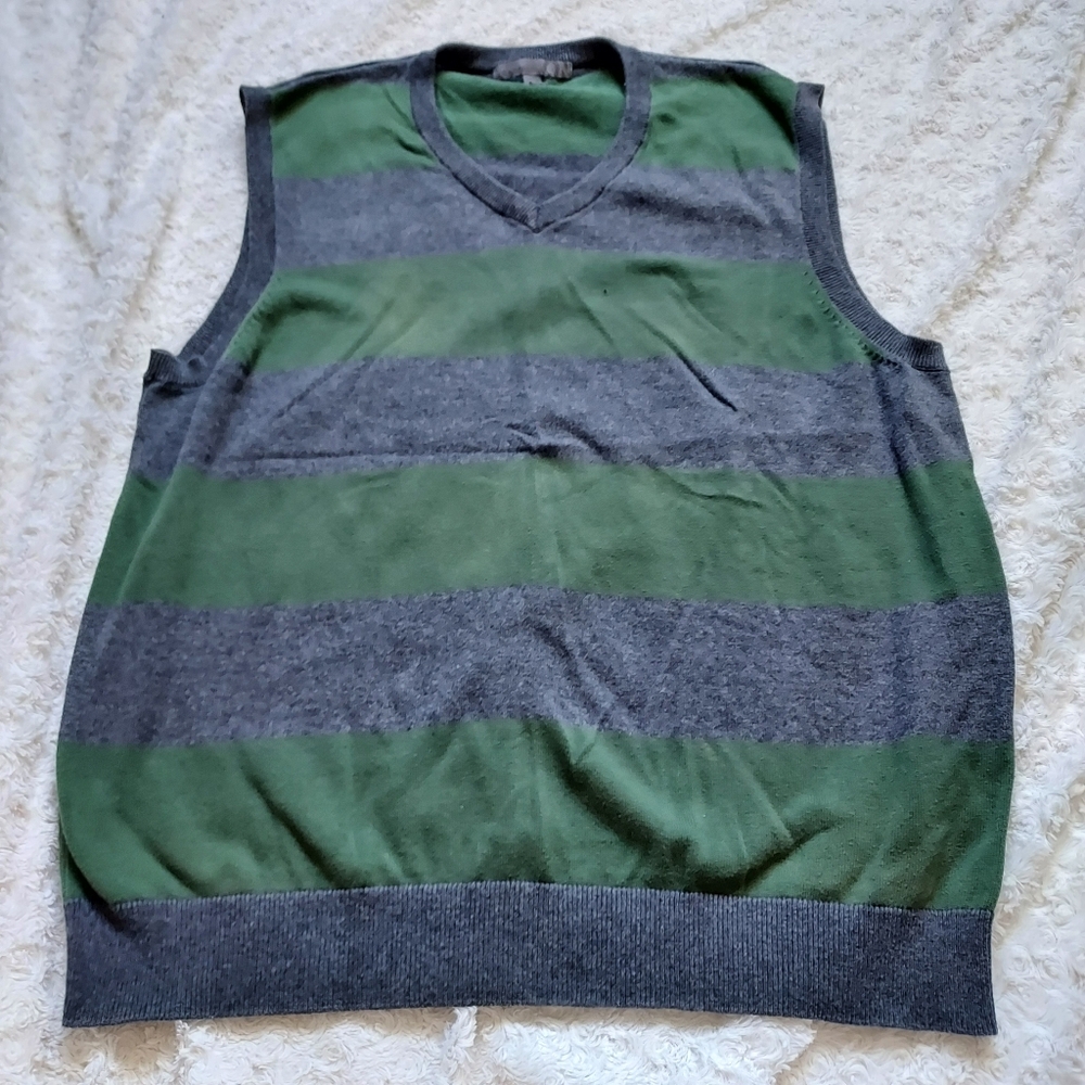 Old Navy classic knit Sweater Vest striped XL Academia Preppy Grandpacore